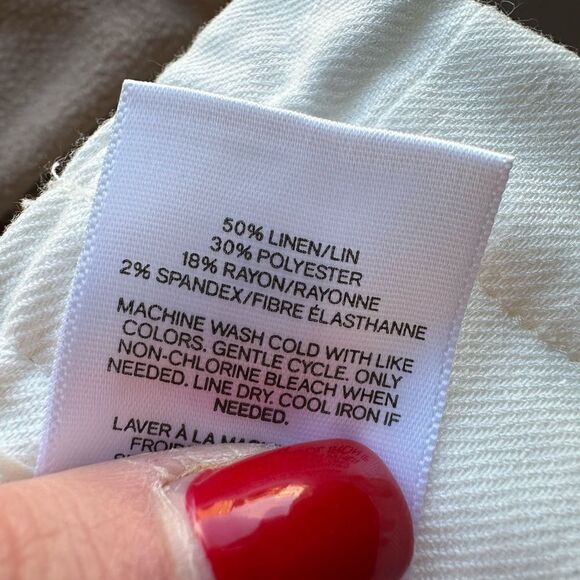 Express Super High Waisted Paperbag Shorts white linen blend size s small - Picture 5 of 7